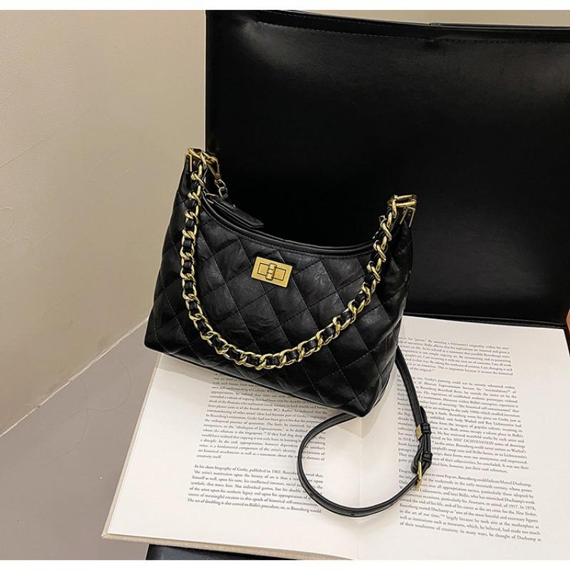Rhombus Chain Bag Women's Large-capacity New Autumn and Winter Fashion Niche Design Messenger Bag Commuter Dumpling Bag