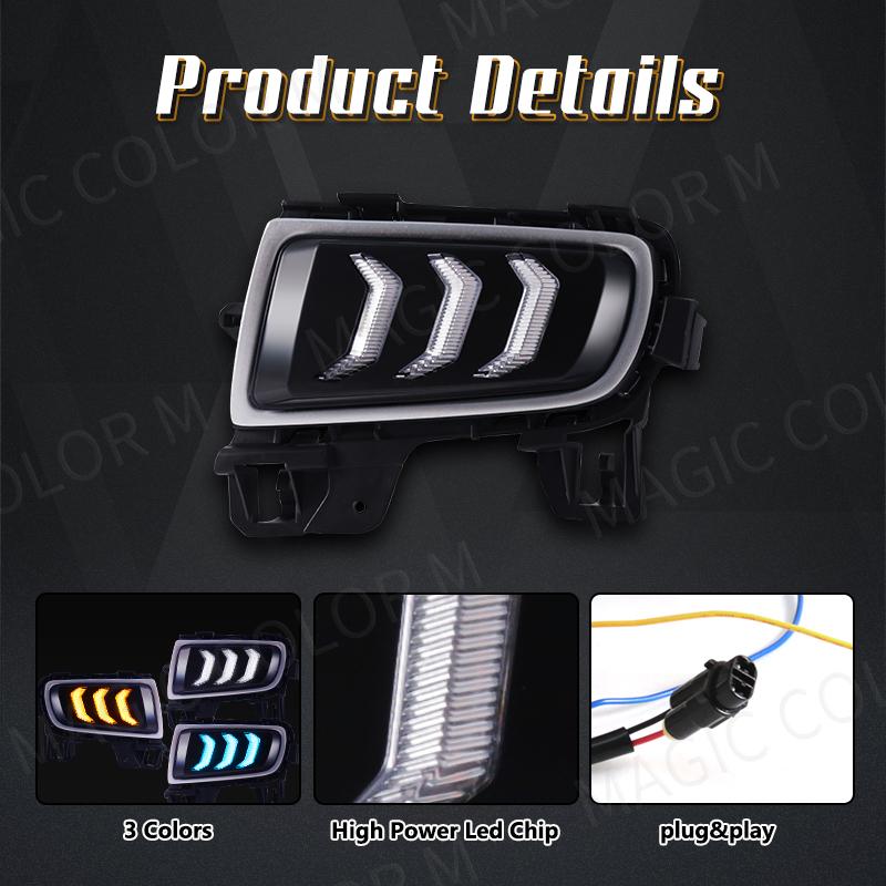 For Mazda 6      DRL Daytime Running Light LED Fog Lamp Turn Signal White Yellow Blue Car Acssories 12V