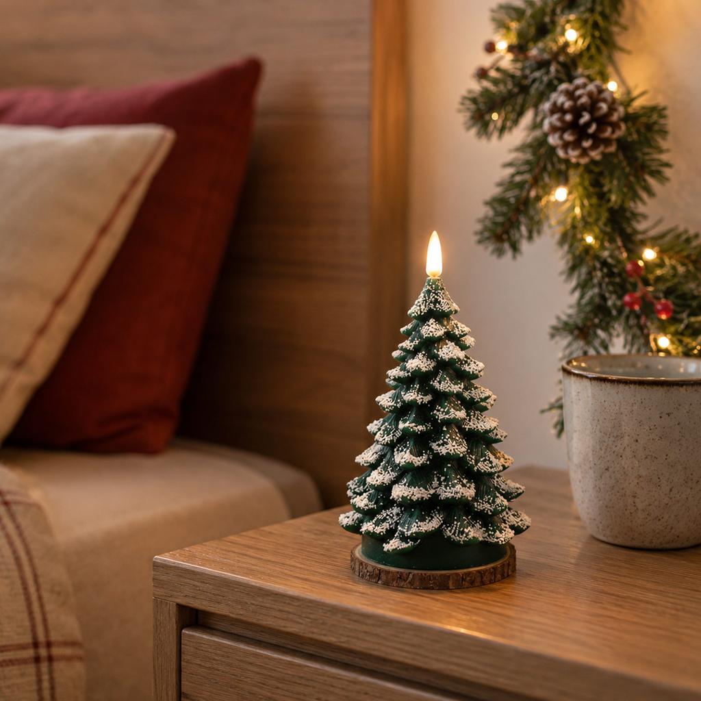 Christmas Tree Night Light with Remote Control, Electronic Candle Lamp for Holiday Home Decor