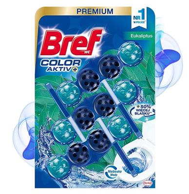 Bref Color Aktiv+ zawieszka do toalety eukaliptusowa 3x50g