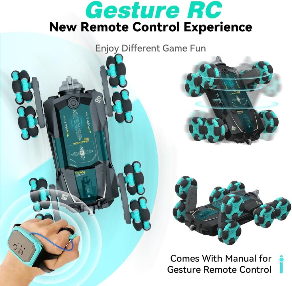 8WD Gesture Sensing Stunt Rc Cars, 2.4Ghz Rechargeable Racing Drift Hand Remote Control Clamber Car