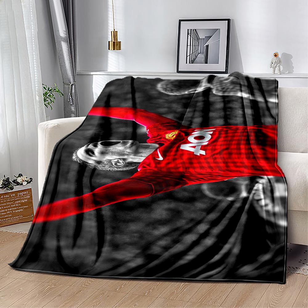 Football Player Celebration Blanket Durable Comfort Great for Office Chair Livingroom Office Four Seasons Universal Digital Print