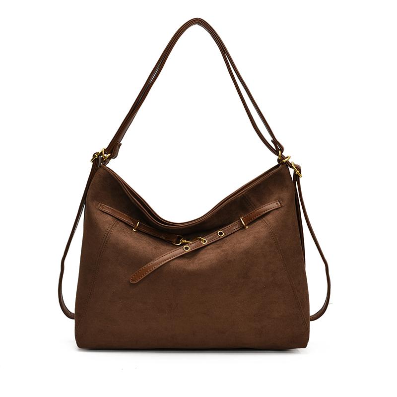 Autumn New Solid Stylish Design Faux Suede & PU Shoulder Bags 2026 High Quality Large Capacity Unique Design Backpacks for Women