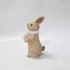 Easter Bunny Figurine Resin Rattan Woven Ornament Desk Decoration Festival for Children Day Birthday Wedding Gift Supply