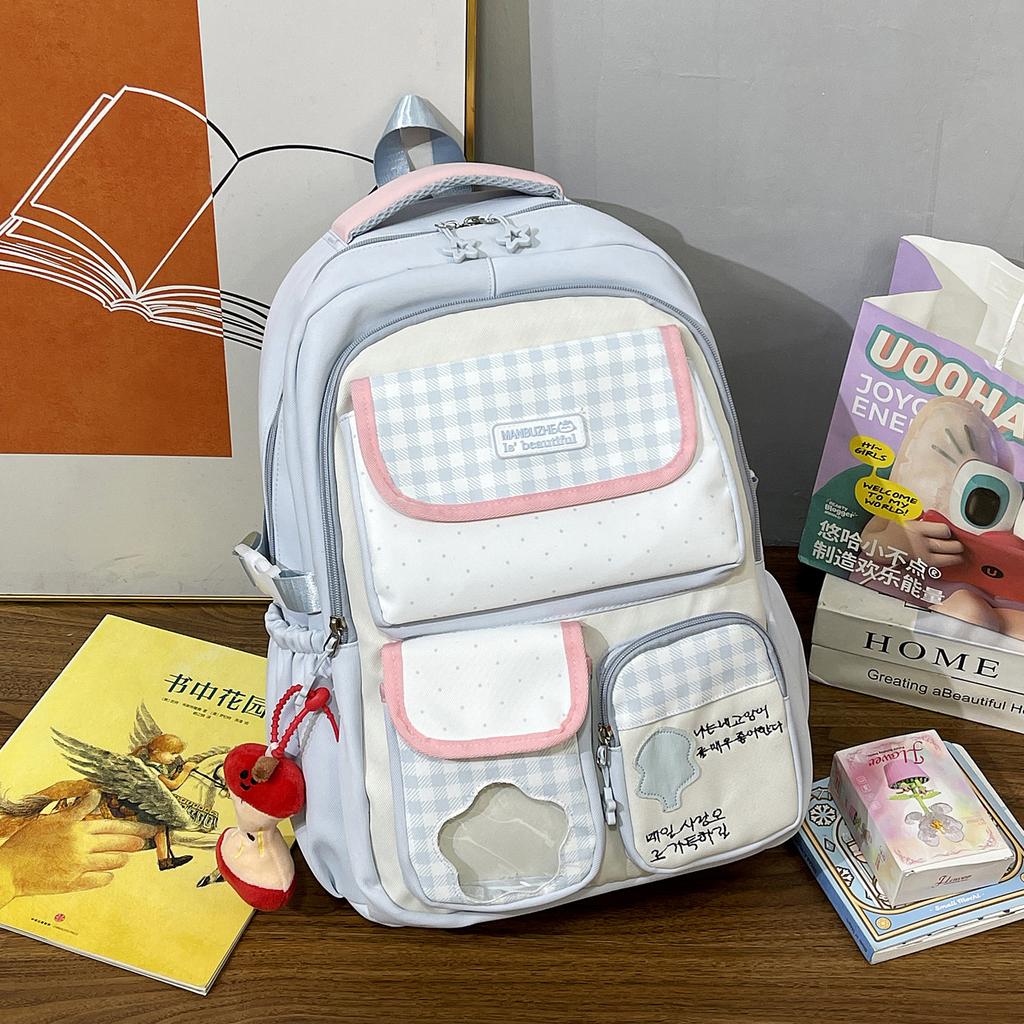 Schoolbag new schoolbag women's college wind milk yellow large capacity high value middle and high school students multi-compartment backpack
