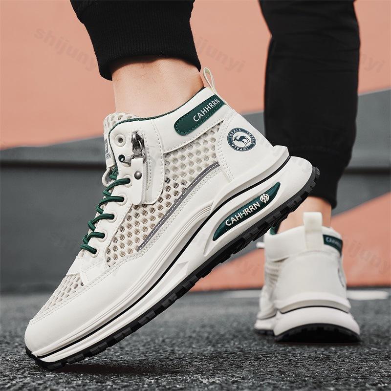 Fashion Men's Shoes 2025 Summer Lightweight Breathable Mesh Casual Sports Shoes High Top Hollow Out Comfortable Fashion Trend Sneakers