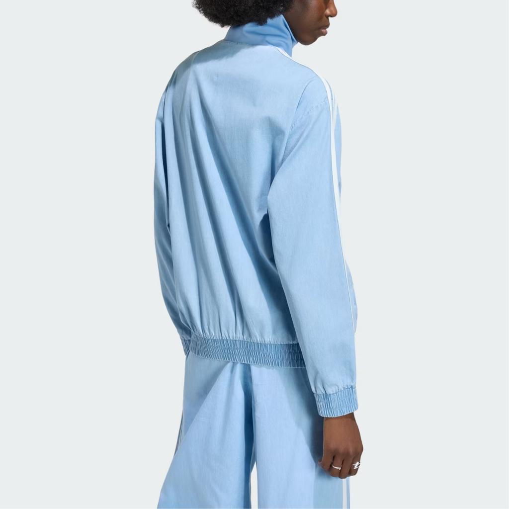 Adidas Originals Full Zip Logo Embroidered Striped Long Sleeve Jacket Women jackets KW8757