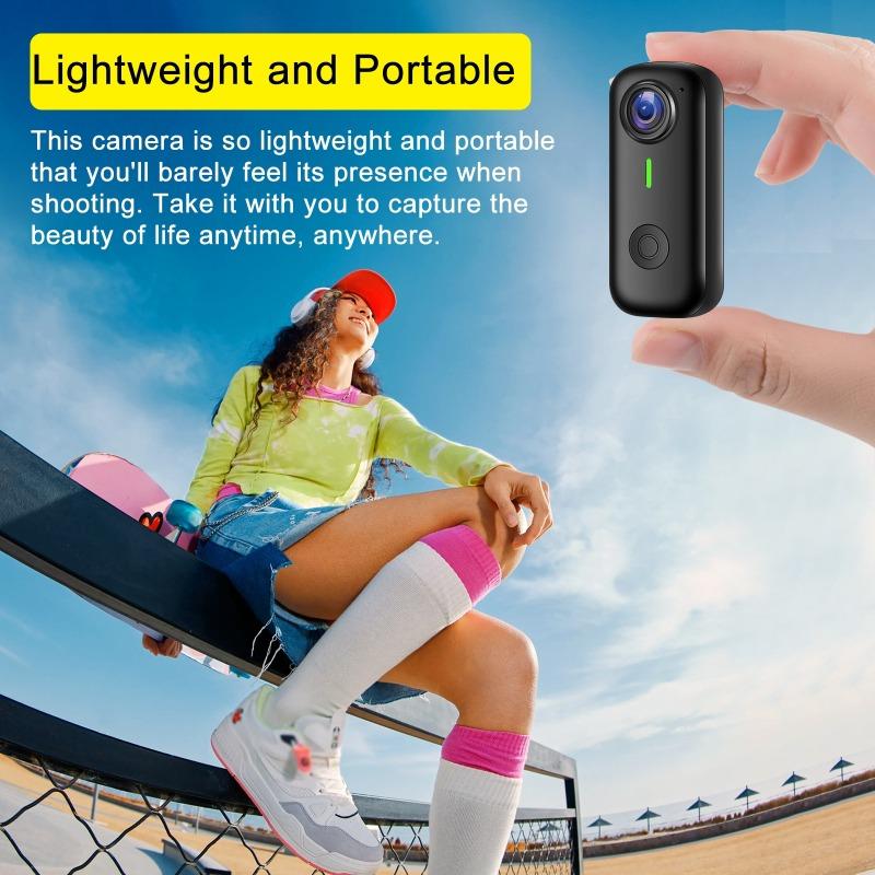 Mini Pocket Magnetic Thumb Cycling Camera with Waterproof Shell 120° Wide-Angle Shooting for Bike Motorcycle Camera Friendly