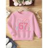 Kids Unisex Crewneck Sweatshirt, Cute Pastel Rainbow Bow Pink 67 Six-Seven Girly Print Long Sleeve Pullover, Soft Sweatshirts for Boys Girls Ages 4+