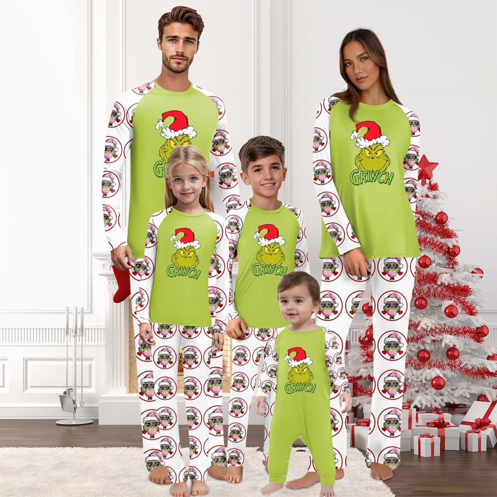 Christmas Prints Family Matching Long Sleeve Tops+Pants Set Family Matching Sets