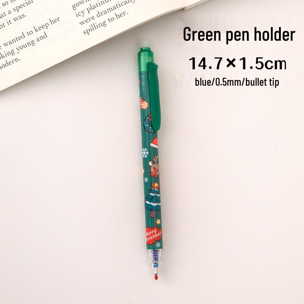 Bolígrafo Festivo Mágico Borrable de Punta Bala con Mecanismo de Pulsación – Regalo de Papelería Navideña para Estudiantes de Alto Valor