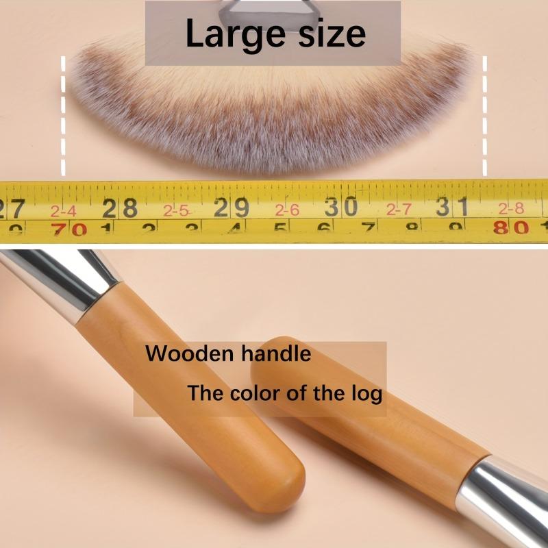 4Pcs Professional Makeup Brushes Set Large Fan Brush with Wooden Handle Designed for Makeup Removal and Highlighter Application