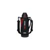 Thermos Vacuum Insulated Sports Bottle 1L Black Orange (Kids' Size, Includes Pouch and