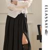 Pleated A-Line Midi Skirt