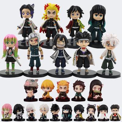 5-15pcs Version Demon Slayer Sitting Ghost Doll Tanjiro Nidouzi Inosuke Zenizu Toy Figural Model Gift Q PVC Kid Friendly Entertaining Fun Play Safe