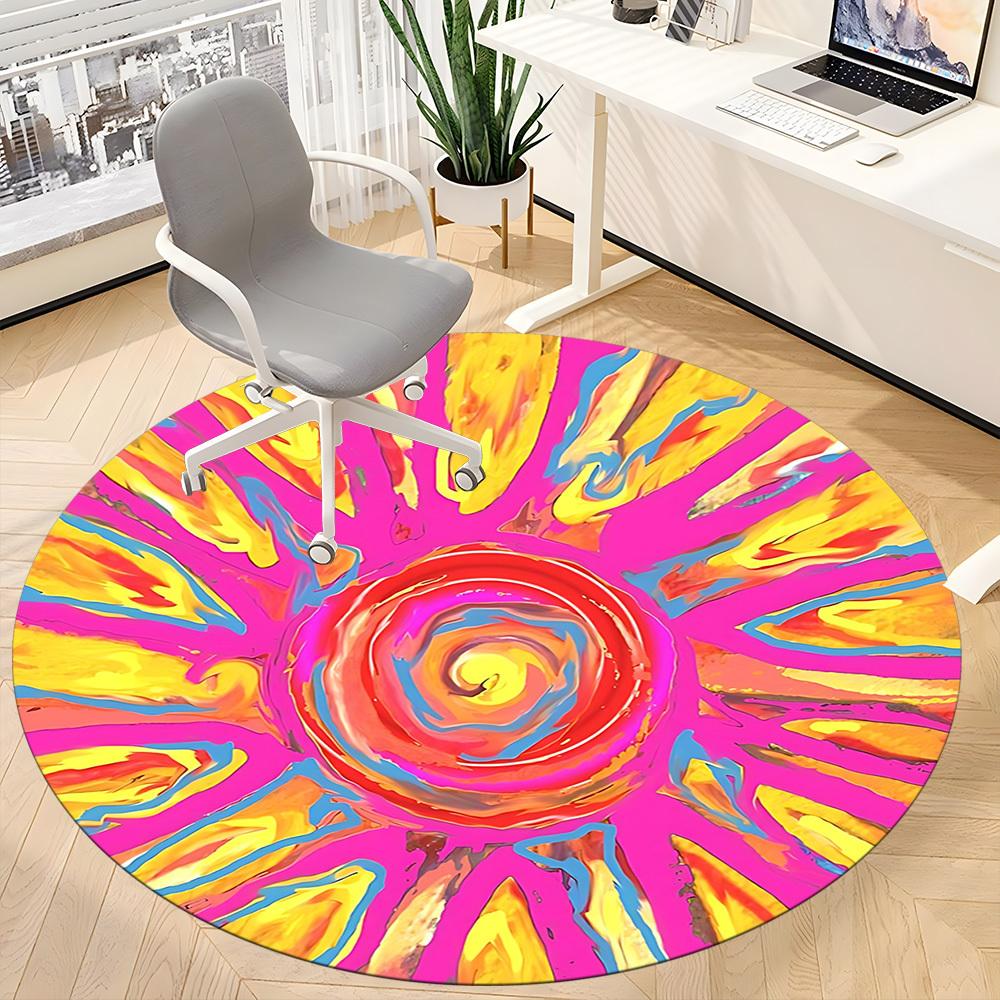 1pc Spiral Abstract Print Chair Carpet for Office, Soft and Durable Office Rug for Interior Decoration, Perfect for Office yy251227106