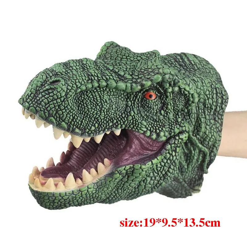 Soft Vinyl Rubber Animal Head Hand Puppet Figure Toys Gloves Model Gift Dinosaur Hand Puppet Toys For Halloween dress up