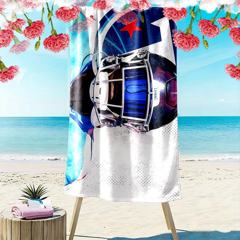 A.J. Brown Print Beach Towel, Large Soft Quick Dry Towel for Beach Camping Swimming