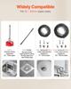 Drain Cleaner Machine, 850W Electric Pipe Drain Cleaning Machine Sewer Snake with 14.5m x 16mm, 14m x 22mm, 5m x 9.5mm, 0.4m x 12mm Steel Spring Cable