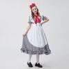 Adult Women's Oktoberfest Costume Red and White Checked Lace Oktoberfest Dress Maid Cosplay Costume