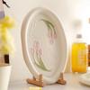 Exquisite Tulip Flowers Ceramic Plate High End Coffee Shop Cake Dessert Plate Home Delicious Snack Dining Plates Oval Tableware