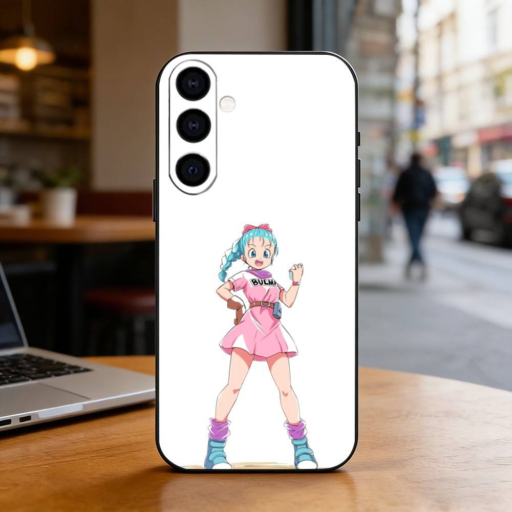 Dragon Ball Bulma Phone Case Black Silicone Soft For Samsung Galaxy A73,A72,A71,A70,A53,A52,A51