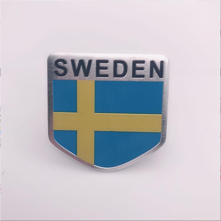 Swedish Flag Car Emblem Decal - Metal Decoration Sticker