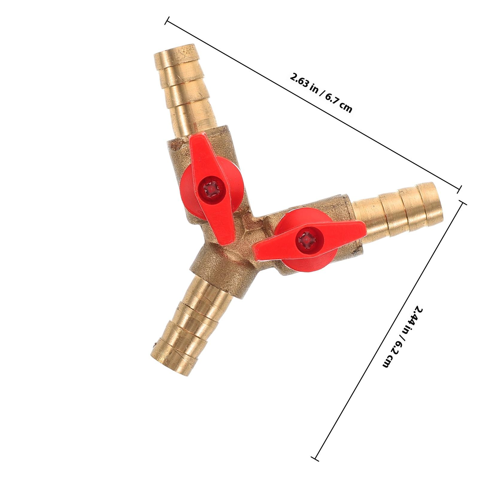 

Y Shape Three-Way Valve 8Mm Copper Gas Distribution Shut Off Ball For Hose Barb Fuel System Y Shaped Type 3 Way золотистий