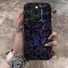 Purple Floral Pattern Electroplated Laser TPU Phone Case For iPhone 17 11 16 13 12 14 15 Pro Max XS XR X 8 7 Plus 17E 16E Cover