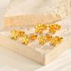 7.5/8/8.5MM Minimalist Flower Stud Earrings for Women,Gold Color Stainless Steel Mini Earrings,Retro Jewelry Gift