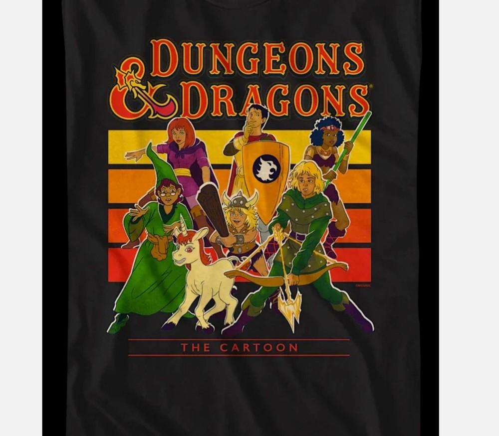 Dungeons Dragons cartoon black T-shirt Unisex All sizes