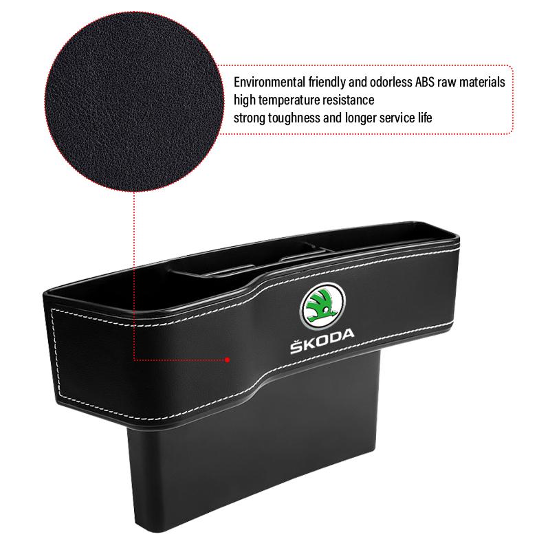 2 szt. Organizer na siedzenie samochodowe Pudełko do przechowywania w szczelinie Wypełniacz szczeliny Akcesoria samochodowe dla Skoda Octavia Fabia A7 Kamiq Kapoq Kodiaq Rapid SCALA Superb Yeti Derivati