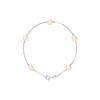 Bracelet - Pearls & Colors - 5 Freshwater Cultured Pearls 6-7 Mm - 925 Sterling Silver - Length 18 Cm - Woman