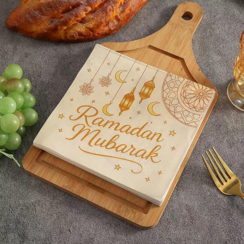 Pack of 20 Premium Disposable Napkins Feature Gold Foil Embellishment Ideal for Holiday Celebration Party Supplies