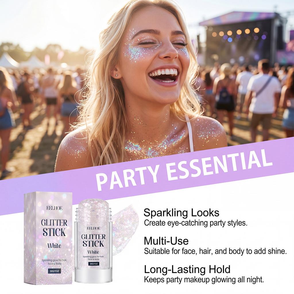 EELHOE Party glow sticks Sparkling hair and face makeup glitter stick for creating a festive party atmosphere