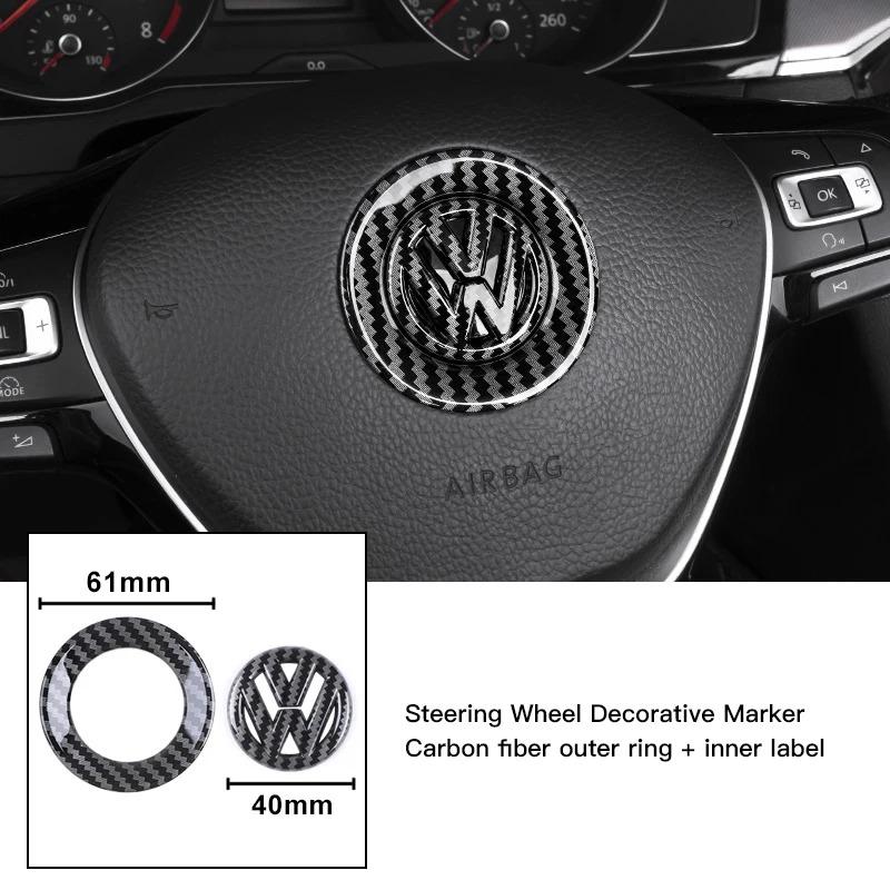 Valve Stems Caps ABS Car Steering Wheel Emblem Sticker Decoration Accessories For Volkswagen VW Golf Polo CC Passat Tiguan T-ROC zf2