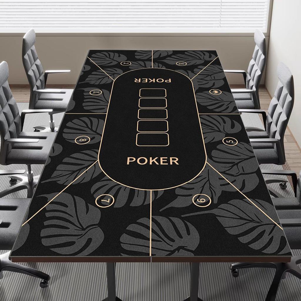 Professionelle rechteckige Texas Hold'em Poker Tischmatte | Hochwertige rutschfeste, geräuschlose Kartentischabdeckung für die Spielzimmerdekoration