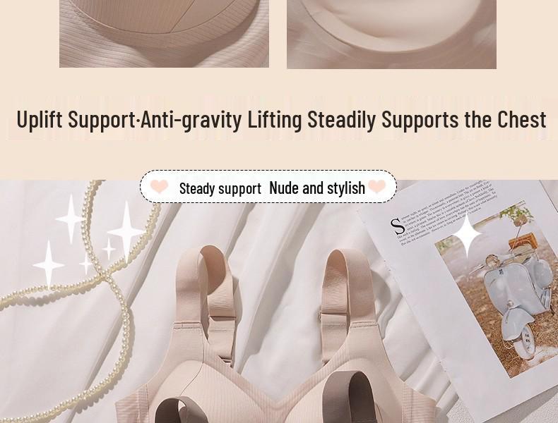 High-Quality Adjustable Soft Support Bra for Women with Big Breasts - Anti-Sag, Plus Size, and Jelly-Soft Design for a Slimmer Look