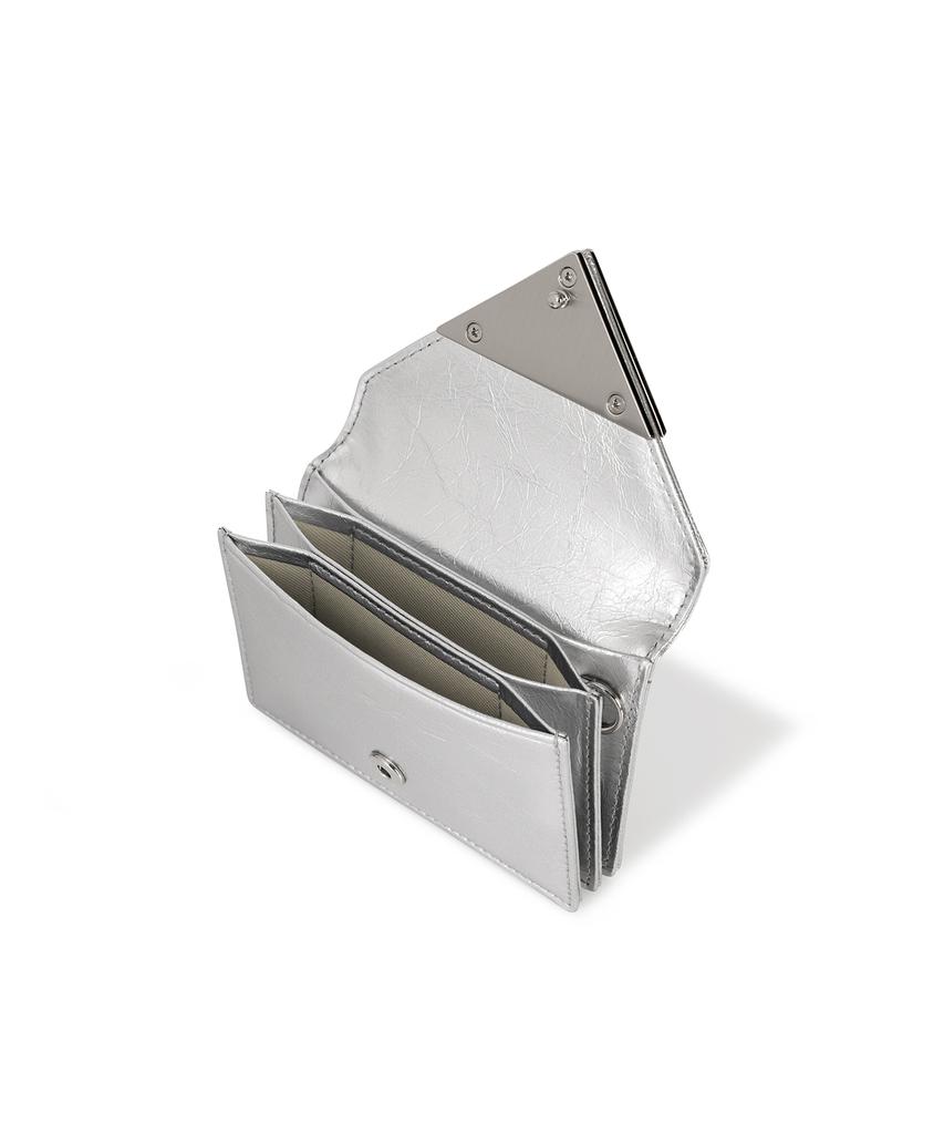 Fennec Crinkle Triangle Accordion Pocket - Silver