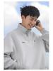 American National Tide Men's Plus Velvet Half-Zip Hoodie - Cozy Autumn/Winter Casual Street Style Loose Stand Collar Jacket