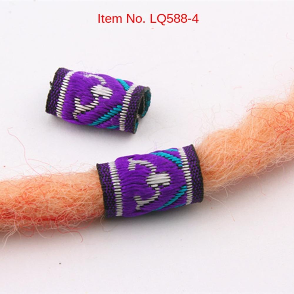 10Pcs/Set Hiphop Colorful Cloth Dreadlock Beads Reggae Fabric Hair Braid Beads DIY Men/Women