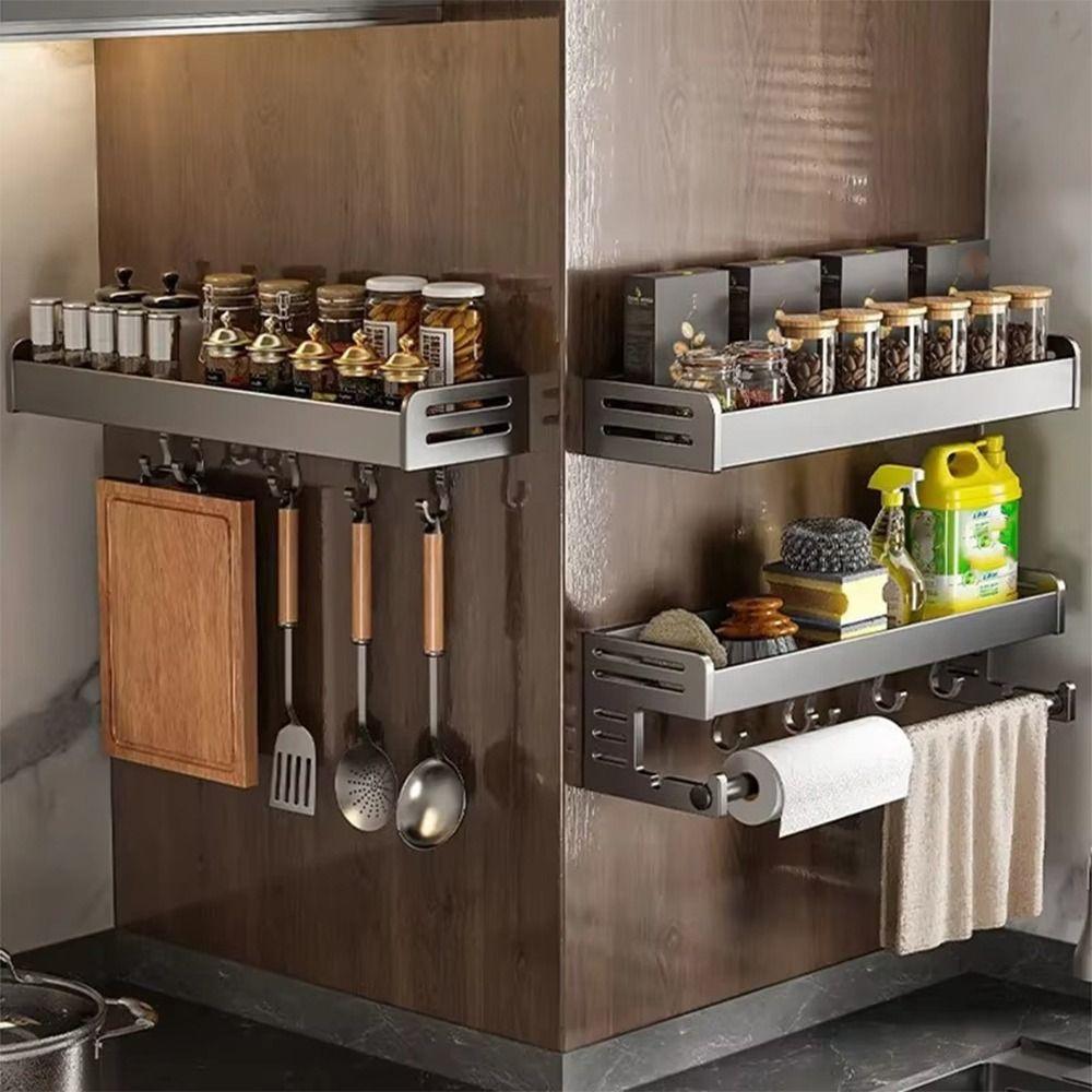 Space Saving Kitchen Storage Rack 30/40CM Seasoning Bottle Storage Bathroom Rack Spice Storage