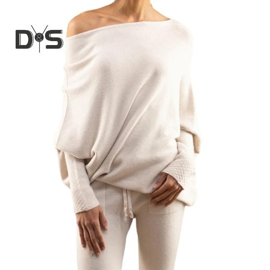 Women Pullover Tops Round Neck Long Sleeve Casual Loose Fit Tops Solid Color Stretchy Casual T-shirt