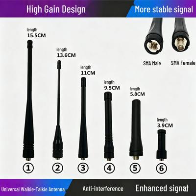 Universal High-Gain Walkie-Talkie Antenna with SMA Male/Female Connector for Baofeng, Quansheng, Etc.