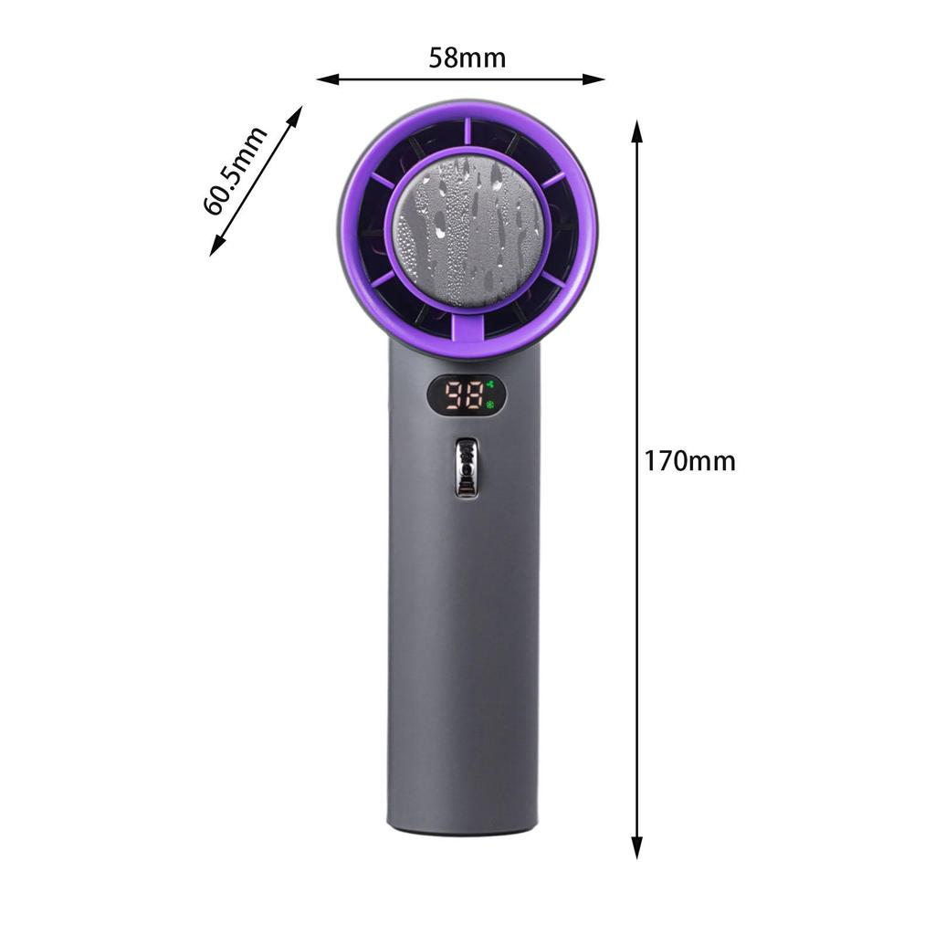 Portable Handheld Fan Rechargeable Length 17cm Cooling Fan with Adjustable Speeds for Women Men Multifunctional Anti Slip Handle