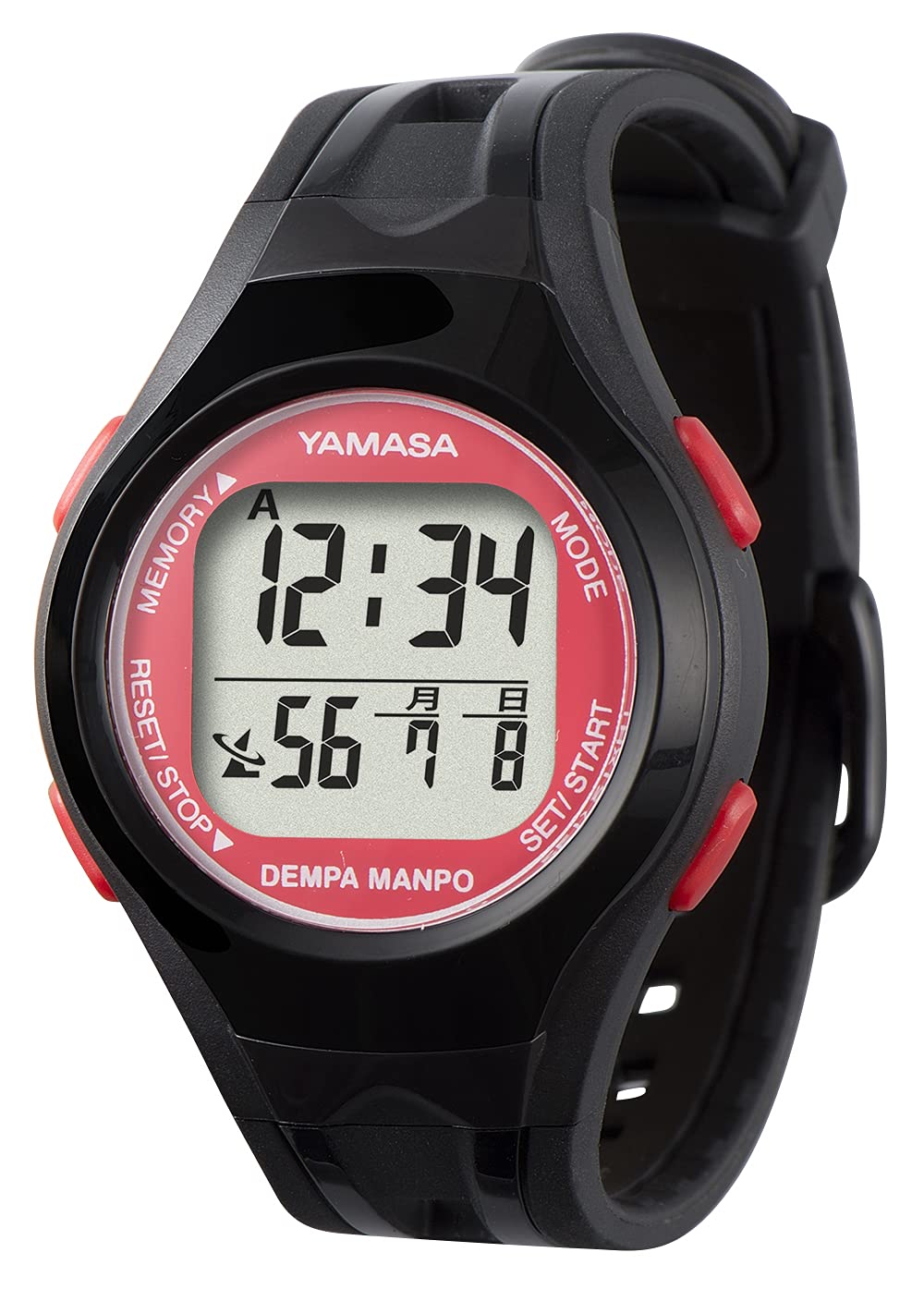 Шагомер Yamasa Watch DEMPA MANPO Черный x Красный TM-460BR чёрный