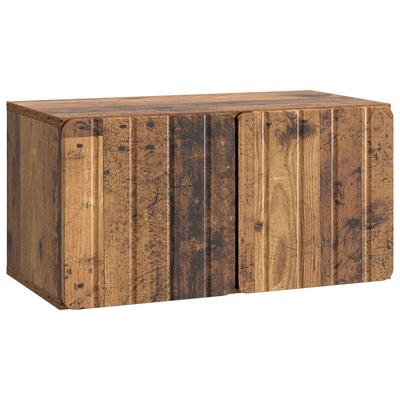Wall Mounted TV Cabinet Reclaimed Wood Look 59.5 X 31 X 30 Cm