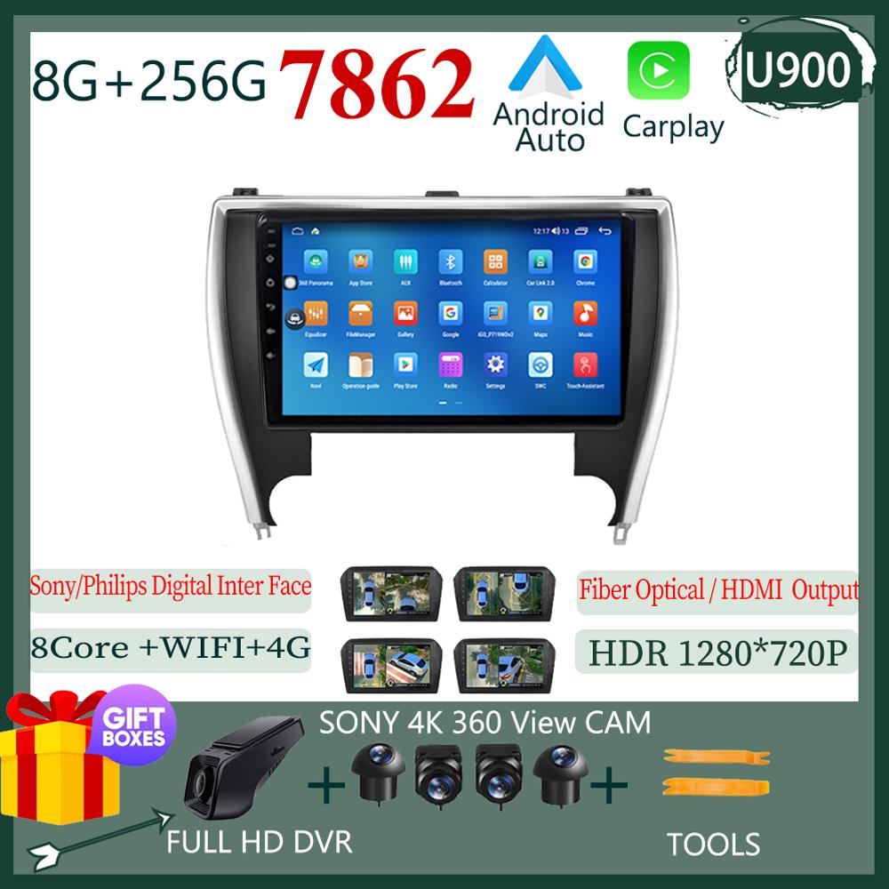 10.1INCH Android 13 Car Radio For Toyota Camry 7 XV 50 55 2015 2016 2017 Multimedia 4G+WIFI Video Player Navigation GPS Stereo