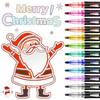New12 Colors/set Self-Outline Metallic Markers Glitter Writing Drawing Pens For Christmas Card Writing 2 Line Outline Pens