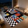 Bauhaus Geometric Abstract Style Living Room Rug Home Decoration Luxury Washable Fluffy Carpet Antiskid Short Velvet Floor Mats